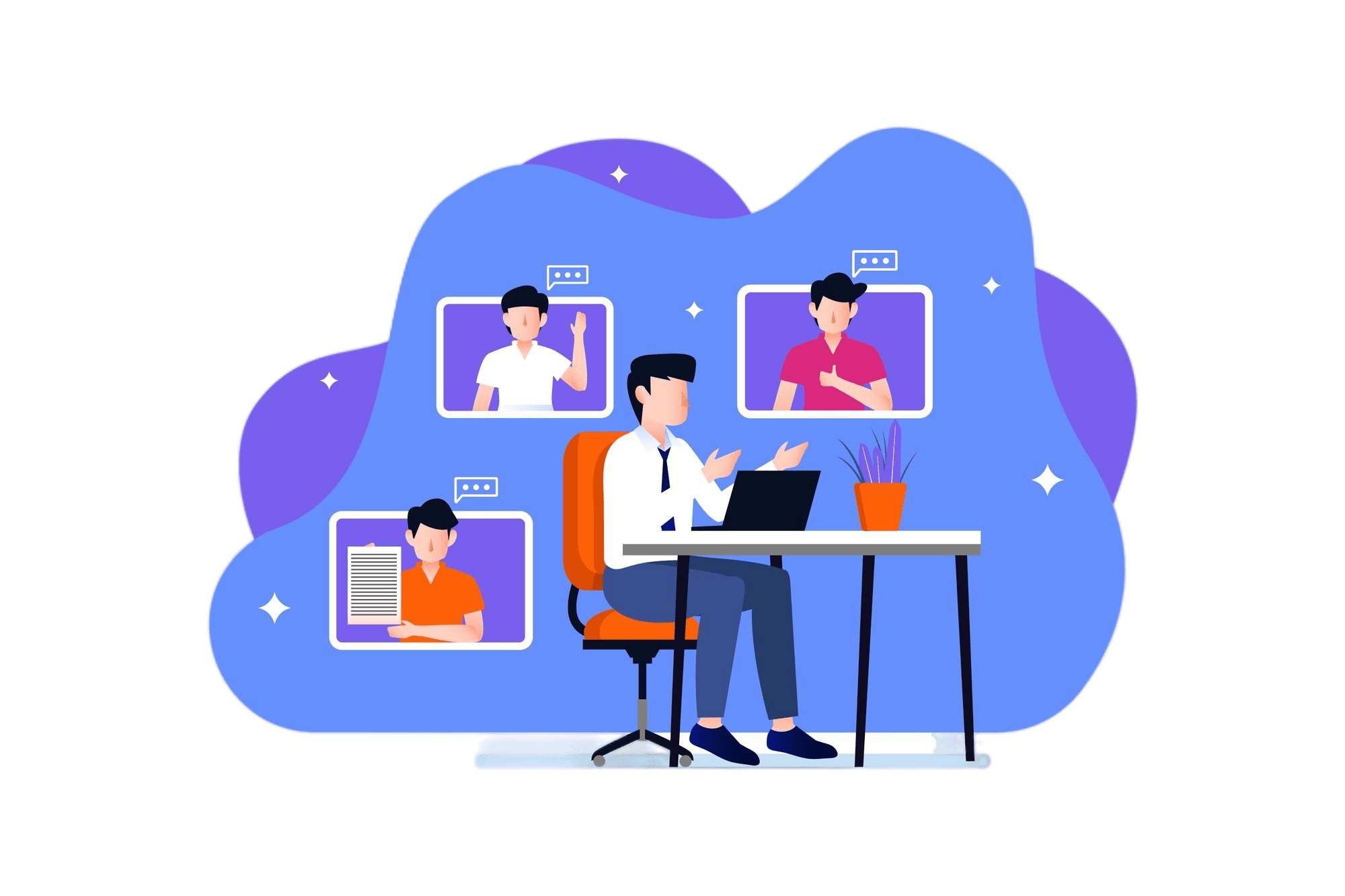 video conferencing concept landing page